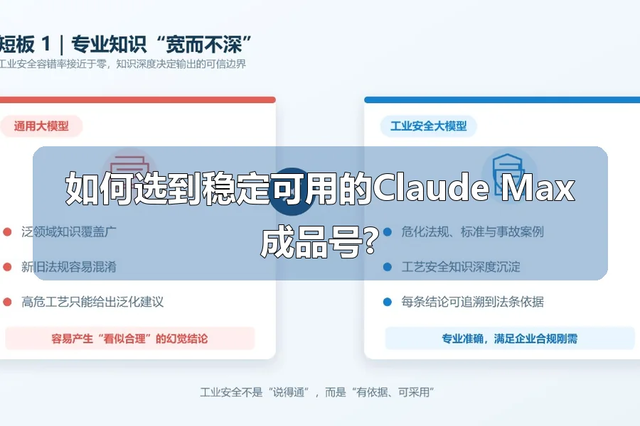 如何选到稳定可用的Claude Max成品号?