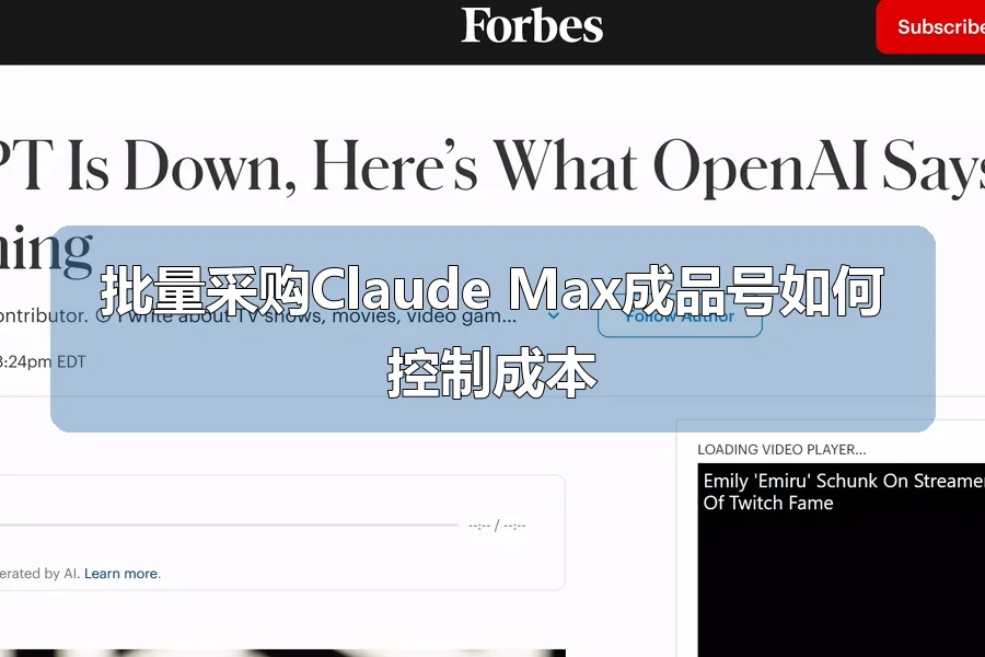 批量采购Claude Max成品号如何控制成本